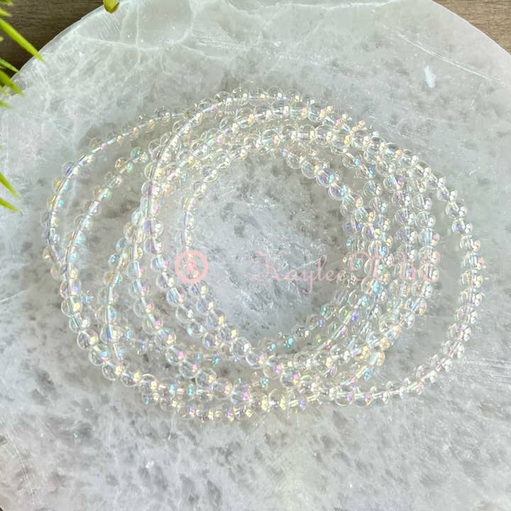 KayleeNYC - Wholesale Beaded bracelet - Angel Aura Quartz 4mm 7.5” Crystal Stretch Bracelet2