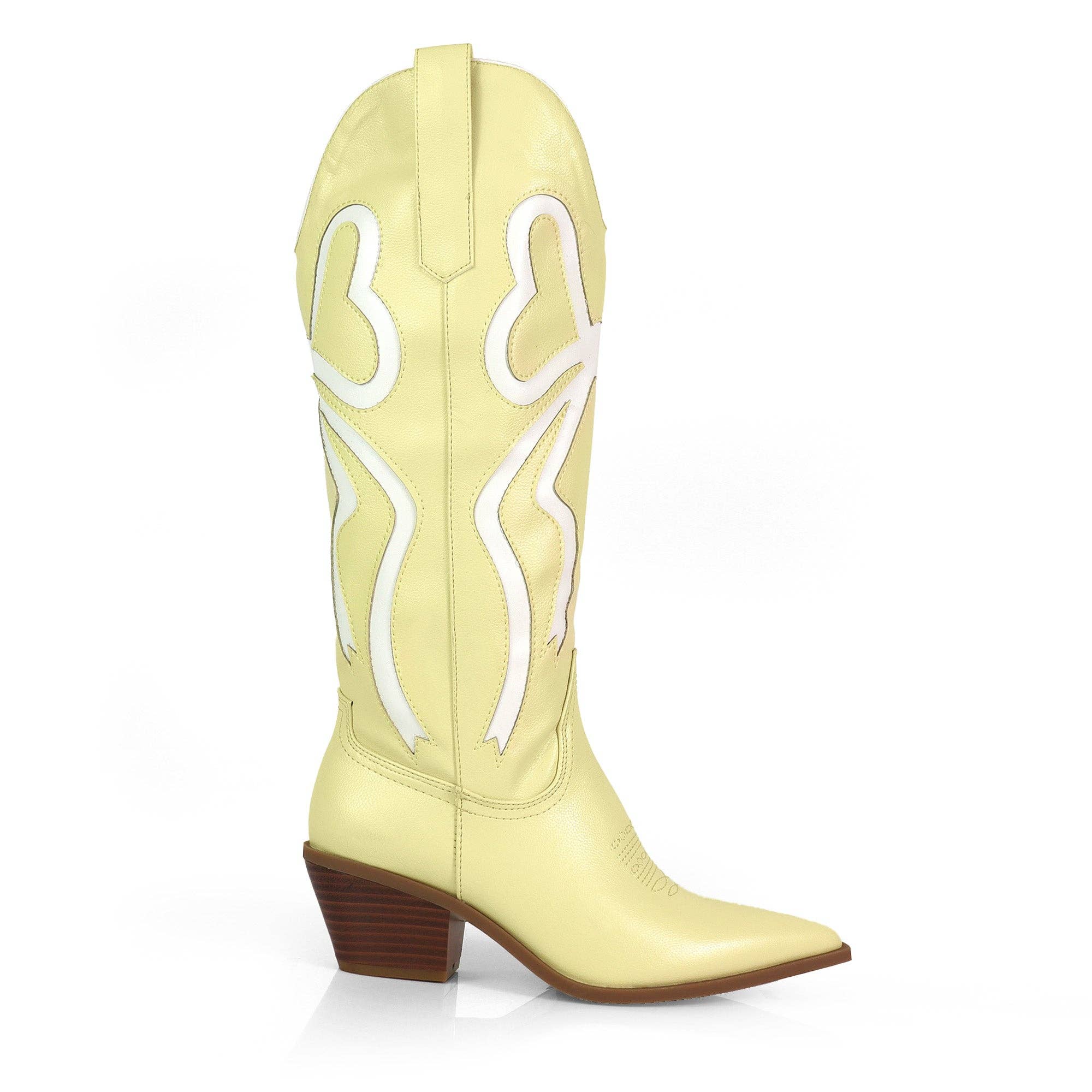 TRUETT-1 WESTERN COWBOY BOOTIE W/ BOW DETAIL BUTTER for wholesale on Faire5