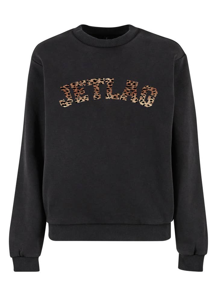 Maglione Boxy Lavato Jetlag Leopardato per la vendita all'ingrosso da parte di PINNED by K