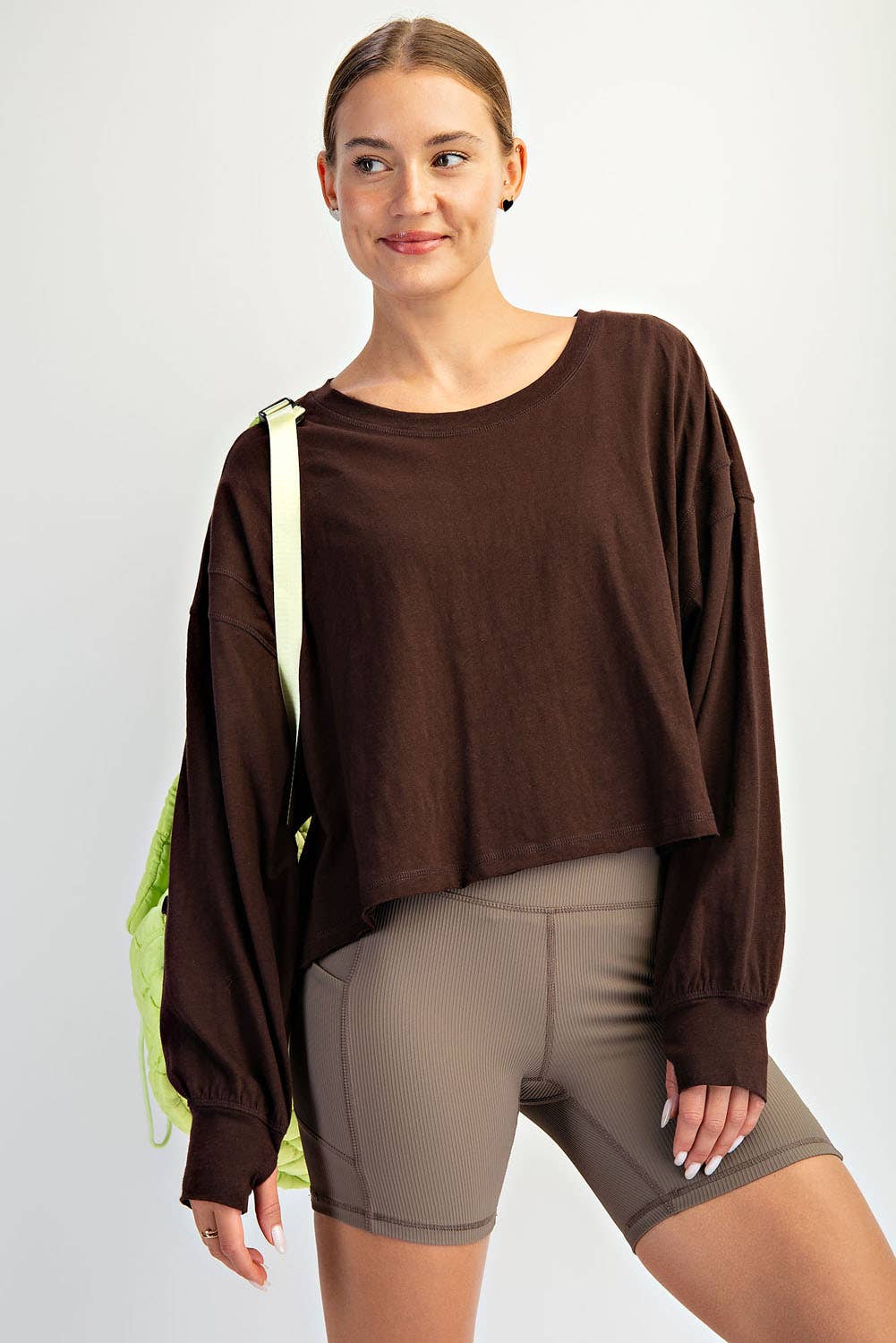 Rae Mode - Wholesale Lounge Top - Women's - COTTON SLUB OPEN BACK LONG SLEEVE TOP25