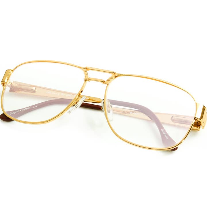 VF Oyster 24KT Guld (Clear Flash grøn) for engroshandel hos Vintage Frames Company