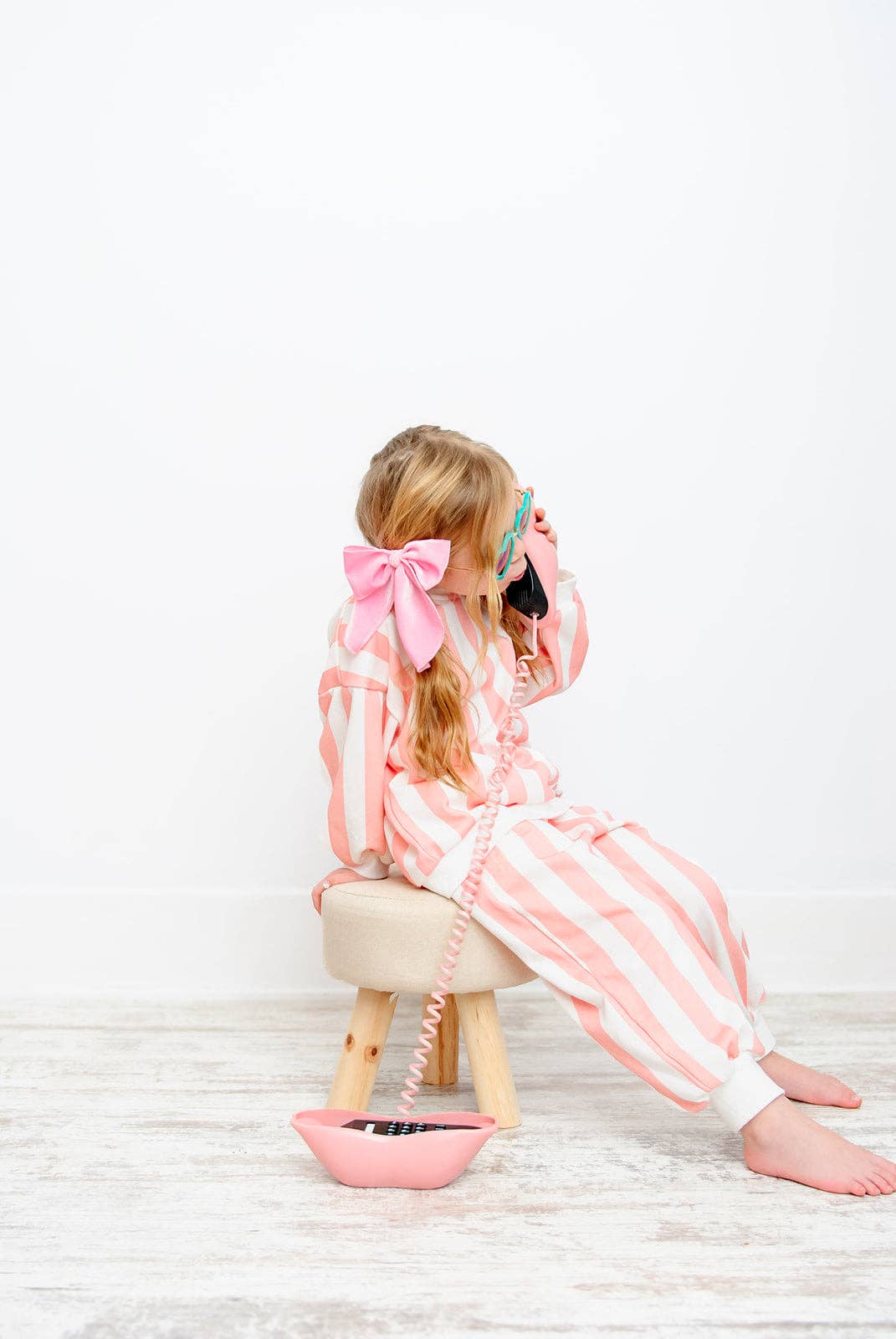 Fancy Shmancy Baby - Wholesale Lounge Set - Kids - (RESTOCK) Pink & White Stripe - Lounge Set6