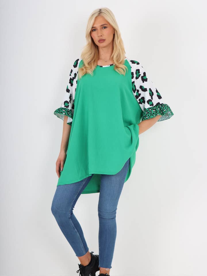 Italiensk tunika-top med dyreprint for engroshandel hos Miss Bold