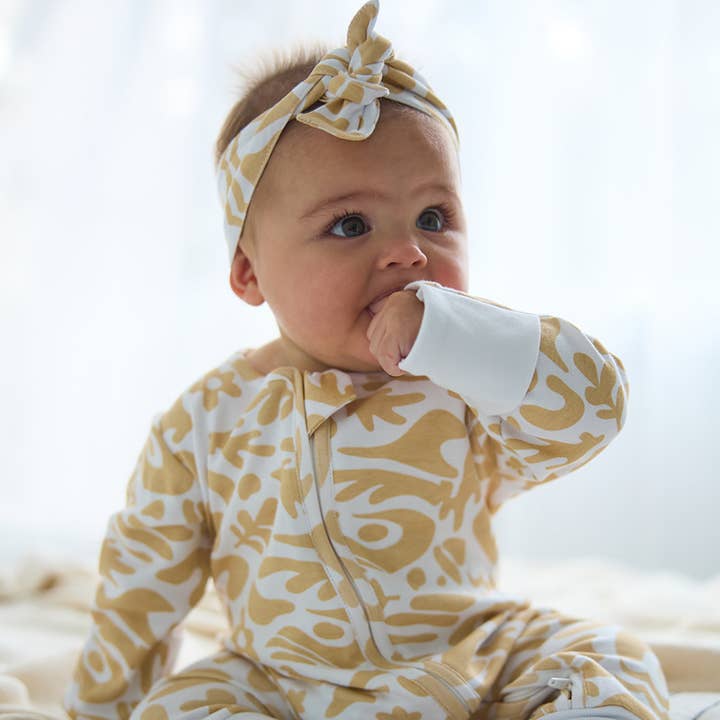 NEW Long Zippy Romper - Sand Abstract for wholesale by Anchor & Arrow