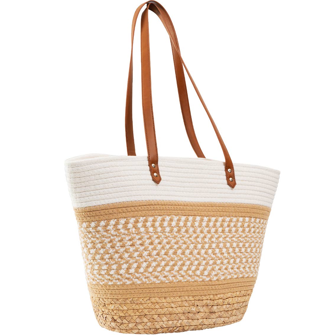 Magid - Wholesale Draagtas - Dames - Magid Natuurlijke Katoenen Geweven & Imitatie Leren Schoudertas2