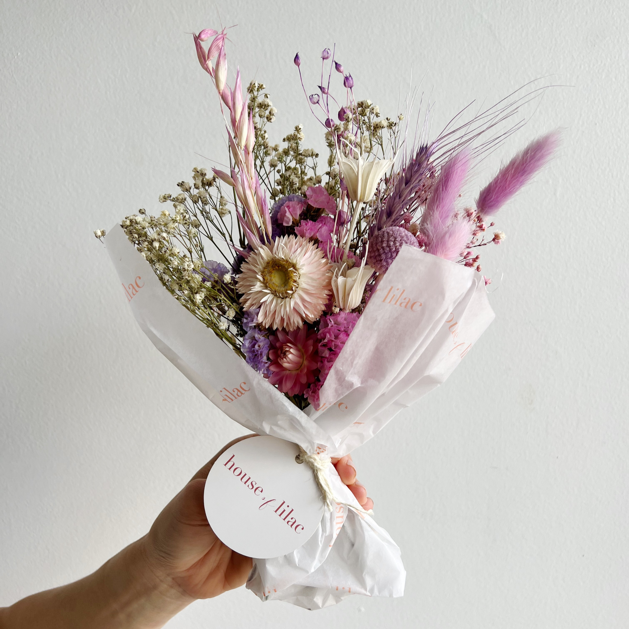 House of Lilac - Wholesale Dried/Pressed Flowers - Whimsical Dried Flower Mini Bouquet0