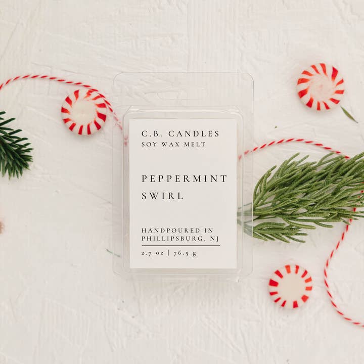 Peppermint Swirl Wax Melt for wholesale by C.B. Candles
