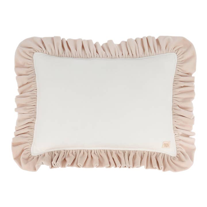 Moi Mili - Wholesale Throw/Decorative Pillow - Decorative velvet pillow with frill "Caffé latte"7