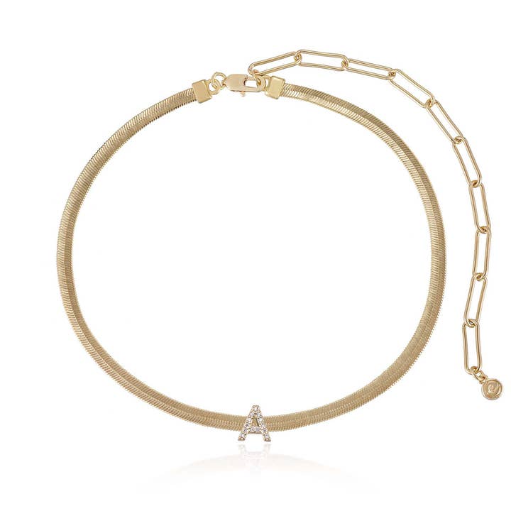 Ettika - Wholesale Pendant/Charm Necklace - Initial Herringbone Necklace2