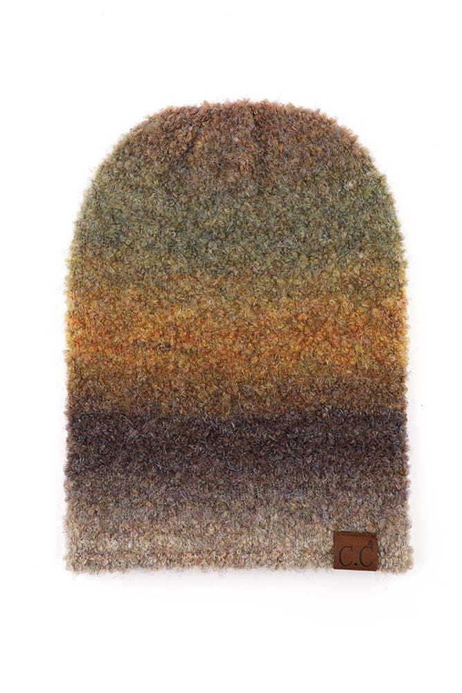 Hana - Wholesale Beanie - Women's - C.C Multi Color Ombre Mohair Cuff Beanie7
