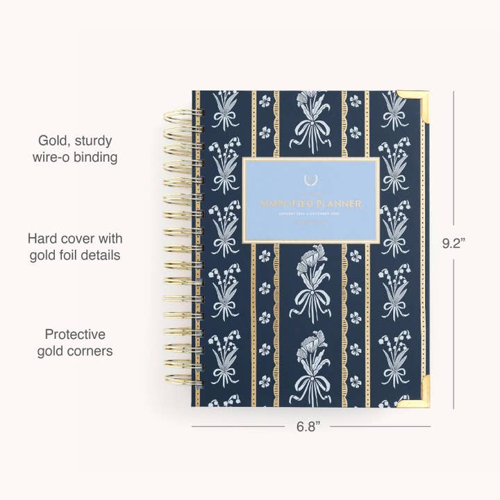 Simplified by Emily Ley – wholesale Planner – 2026 Spiral Daily Simplified Planner - Poppy Posies2