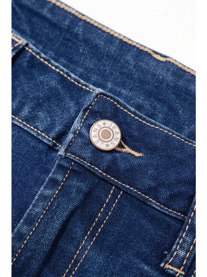 Sail Blue Western Center Seam Deep Wash Straight Jeans for wholesale on Faire7