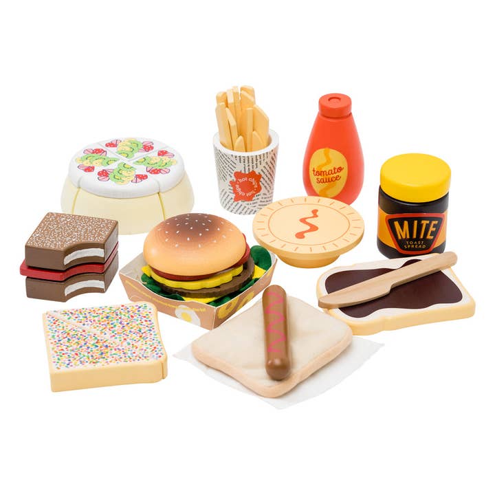 Make Me Iconic - Wholesale Toy Set - Kids - WOODEN TOY FOOD - AUSTRALIAN FOOD SET