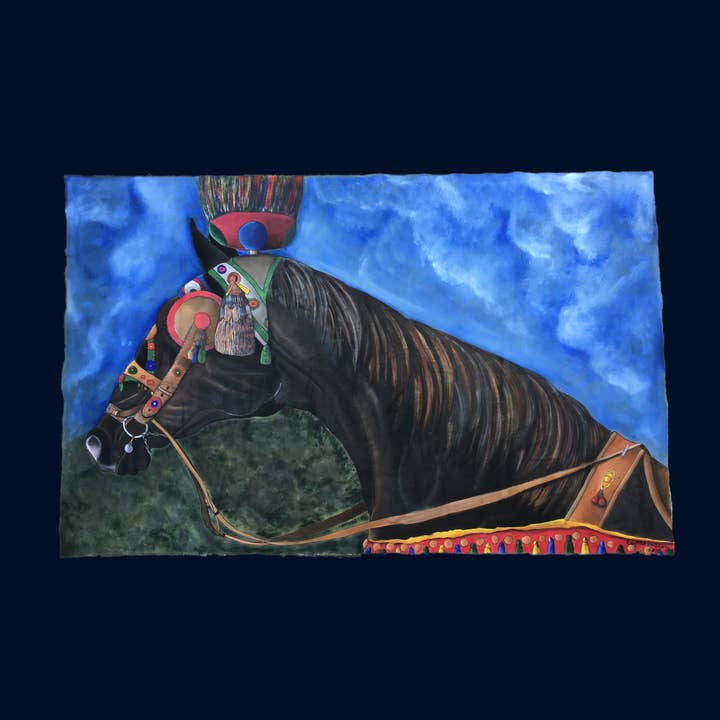 Vliegend Canvas - Sicilian Horse Tapestry voor wholesale door Eugenio Vazzano - Fatto in Sicilia