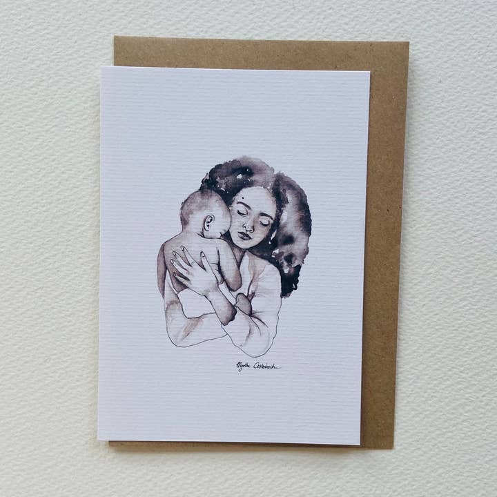 Mother Love Card for wholesale by Myrthe Oostenbach Art
