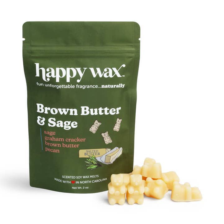 Brown Butter & Sage Wax Melts - Sample Pouch (2 oz) for wholesale by Happy Wax