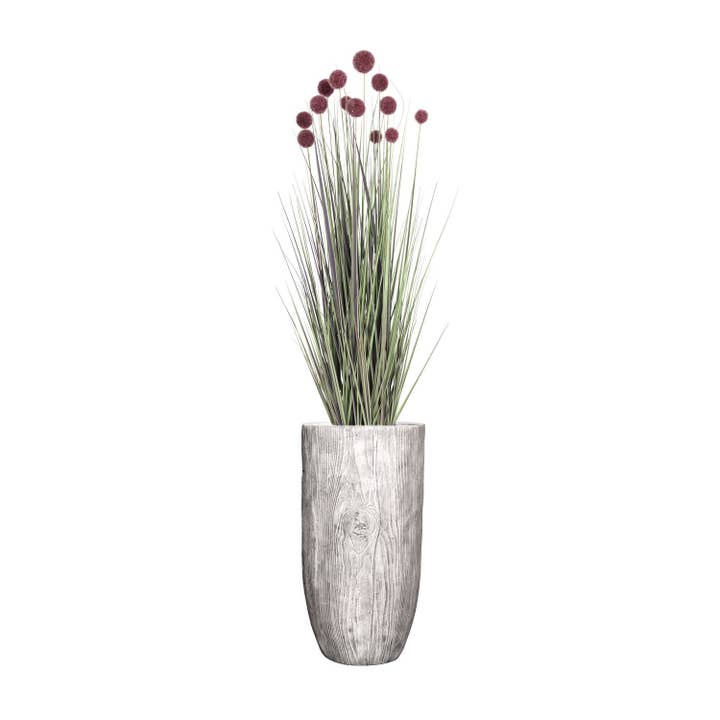 Erba artificiale della pampa rossa da 68" in una fioriera in legno per la vendita all'ingrosso da parte di Vintage Home