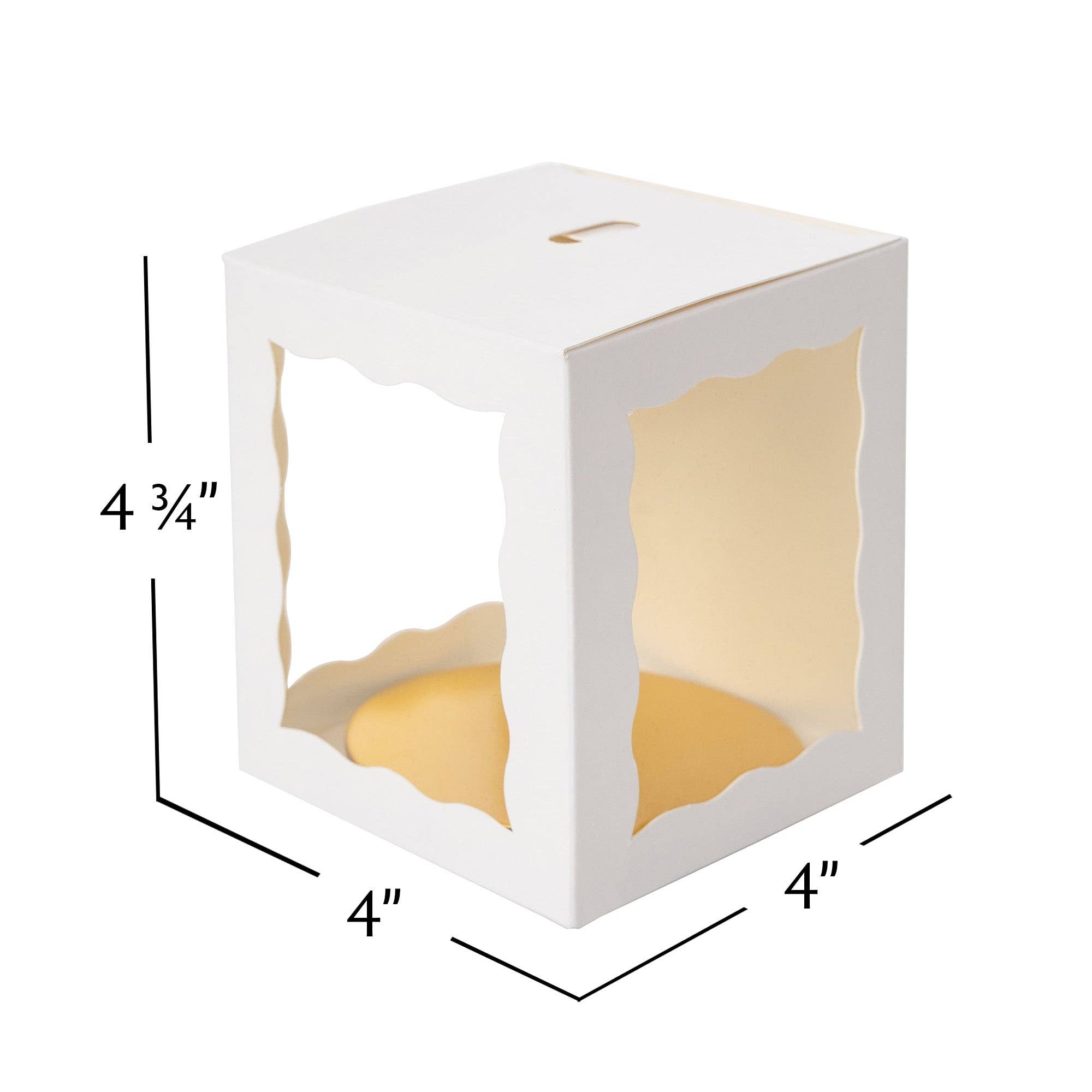 Candy Apple Box 4" - Set of 25 - White for wholesale on Faire4