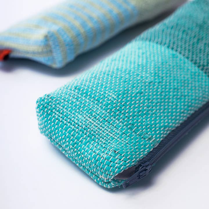 Théla - Wholesale Pencil Case/Pouch - Handmade Green Pencil Pouch in Recycled Plastic