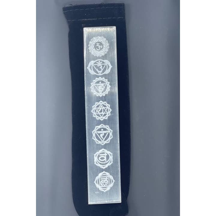VPS Stones Inc. - Wholesale Spiritual Stone/Crystal - Chakra Symbol Selenite Wand