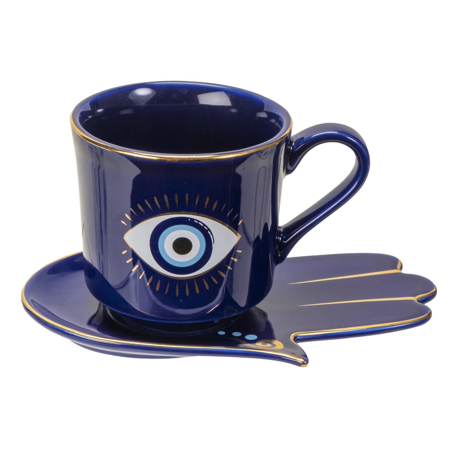 Pacific Trading - Wholesale Coffee/Tea Cup - All Seeing Eye Cup and Saucer Set Blue2