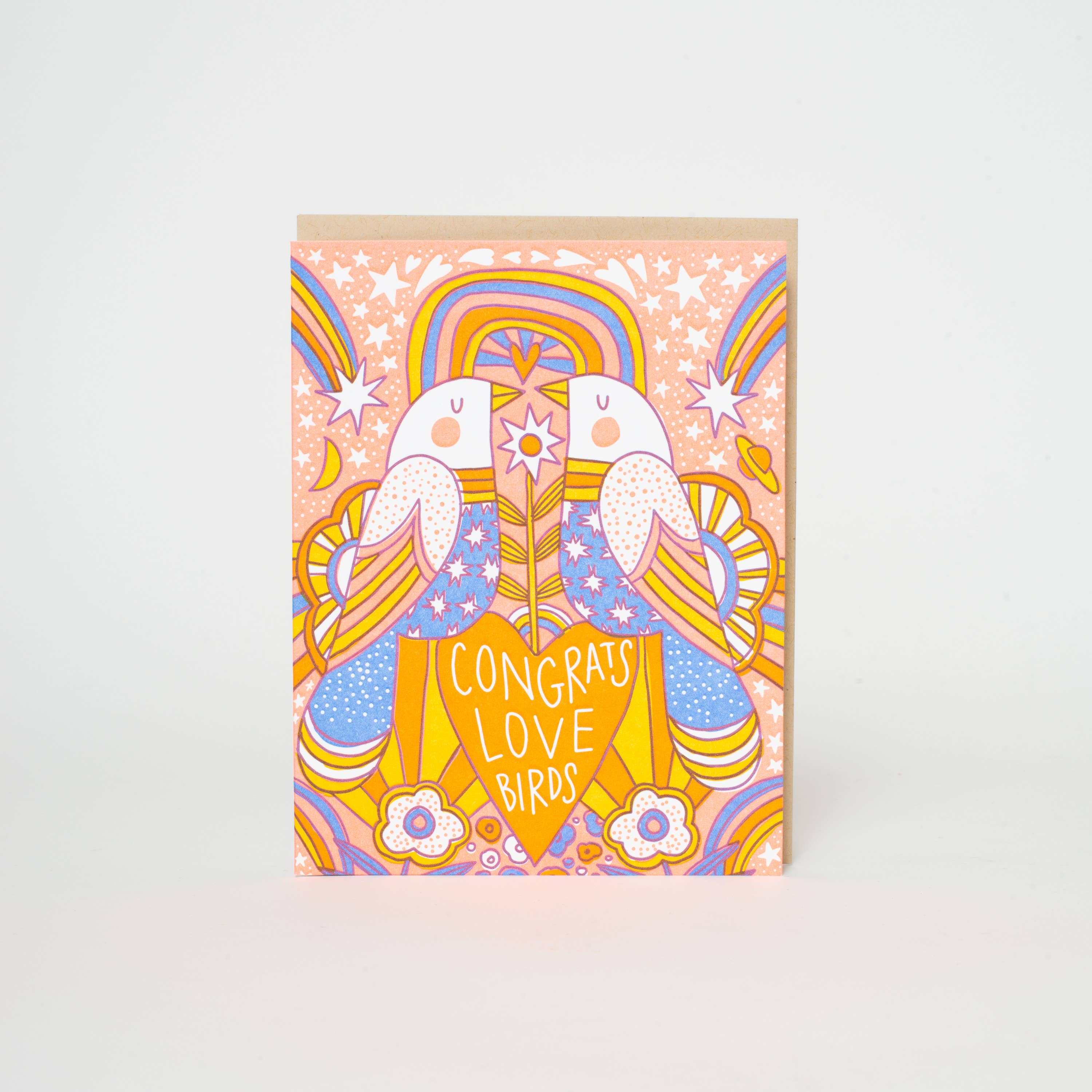 Egg Press Manufacturing - Wholesale Love Card - Wedding Congrats Love Birds Letterpress Greeting Card by Hello!Lucky1