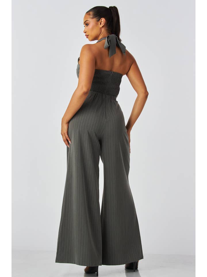 Miss Avenue - Wholesale Jumpsuit - Women's - DM4489 STRIPED SLEEVELESS HALTHER JUMPSUIT3