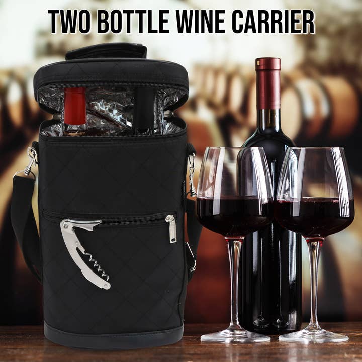 Primeware Inc. - Wholesale Wine Tote - Brandy Two Bottle Carrier Design7