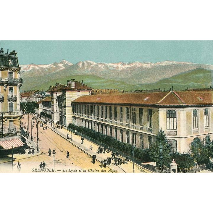 Found Image Press - Wholesale Art Print - Art Print MF-373 Grenoble, France, with View of Alps
