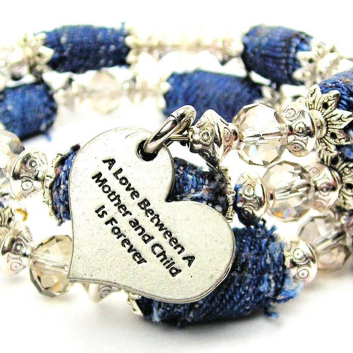 Eine Liebe zwischen einer Mutter & Kind ist für immer Jean Perlen Wrap für den Großhandel von Chubby Chico Charms