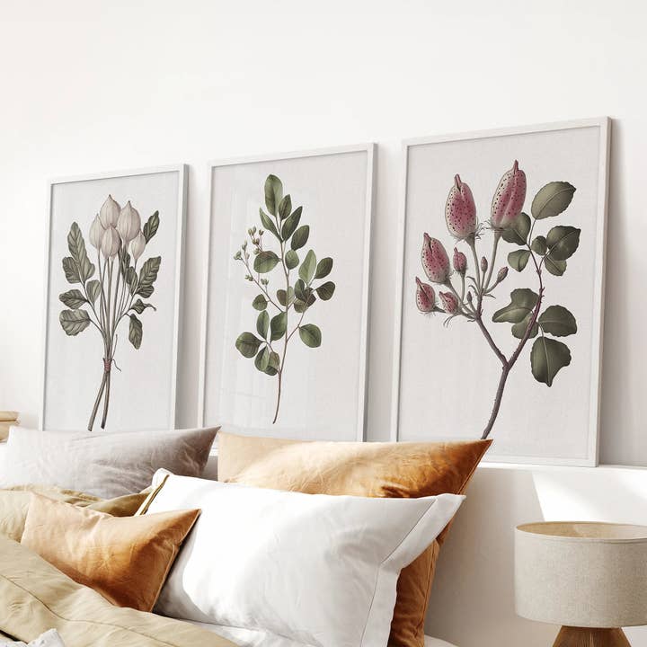 PrintSets.com - Wholesale Gallery Wall Set - Rustic Botanical Print. Vintage Flowers Wall Art5