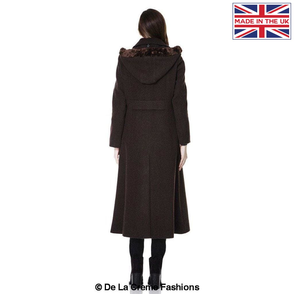De La Creme Fashions – wholesale Fur/faux fur coat – Women's – Womens Wool Blend Faux Fur Trim Hooded Long Coat20