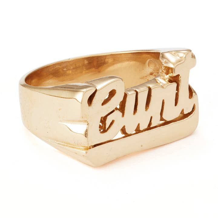 Brass Nameplate Signet Ring for wholesale by SNASH JEWELRY