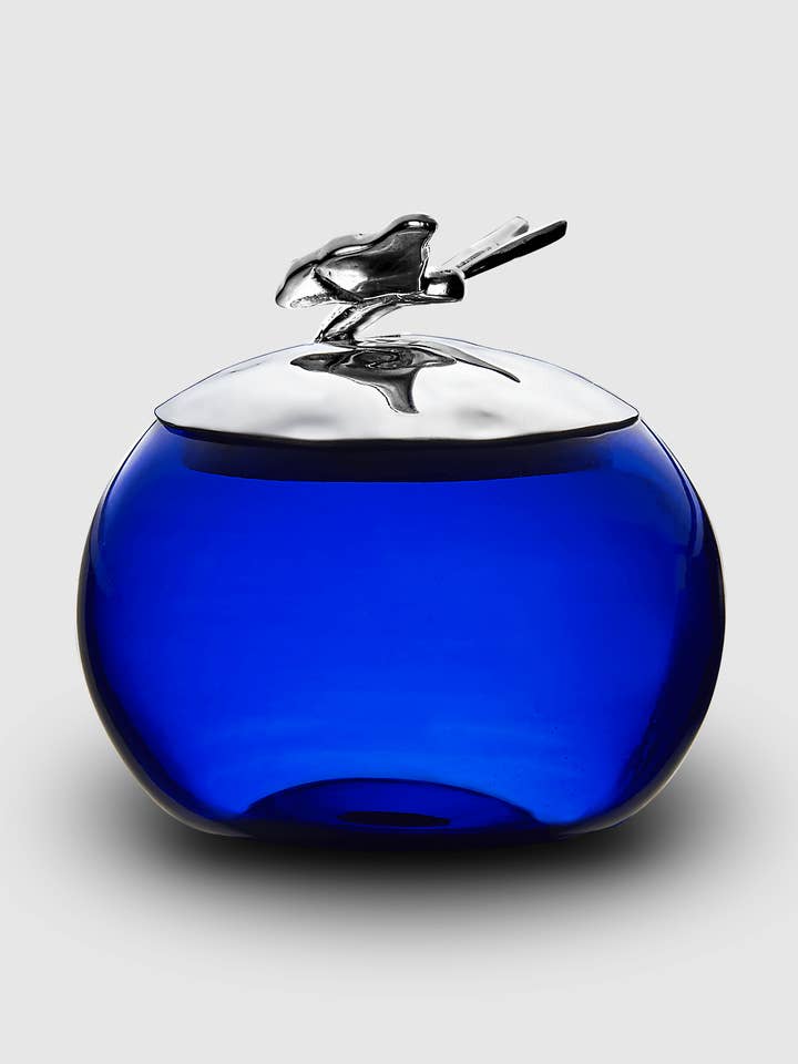 Cuenco de cristal azul mariposa con tapa para venta al por mayor de Mary Jurek Design Inc