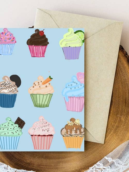 Cupcake Birthday Card for wholesale by Akesonscreations