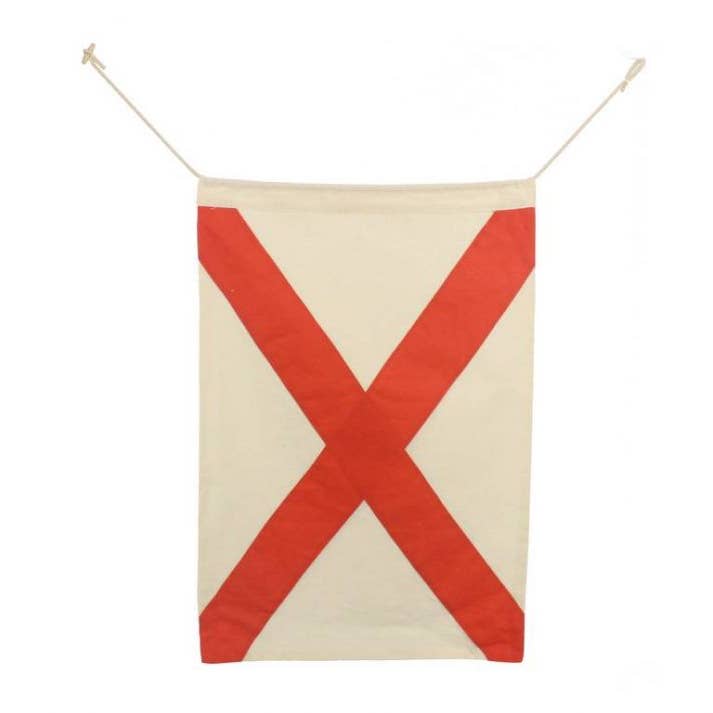 Hampton Nautical - Wholesale Flag - Letter V Cloth Nautical Alphabet Flag Decoration 20"3
