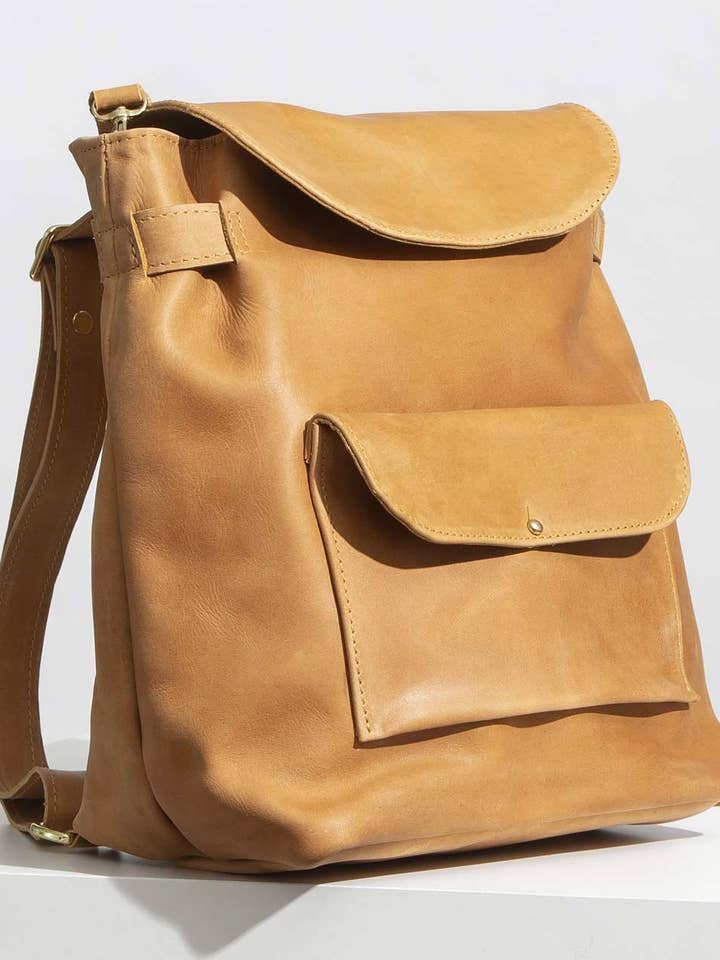 Leather 'Homesteader' Convertible Backpack for wholesale by Noonday Collection