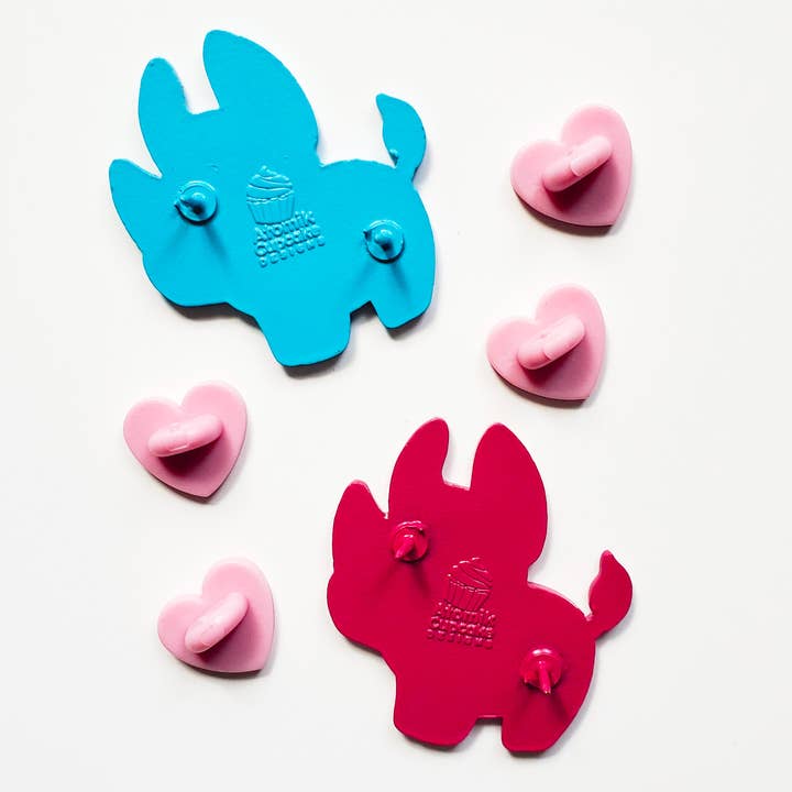 Atomik Cupcake Designs - Wholesale Lapel Pin/Button - Animal Cookies Kawaii Rhino 1.5 Inch Soft Enamel Pin1