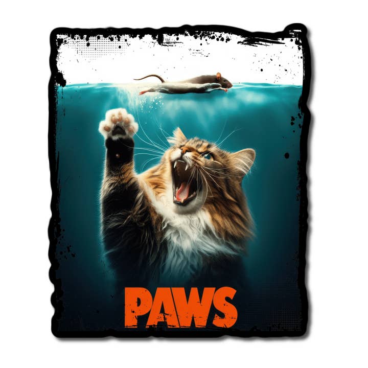 Grappige sticker van Paws Cat voor wholesale door Lyrical River Designs