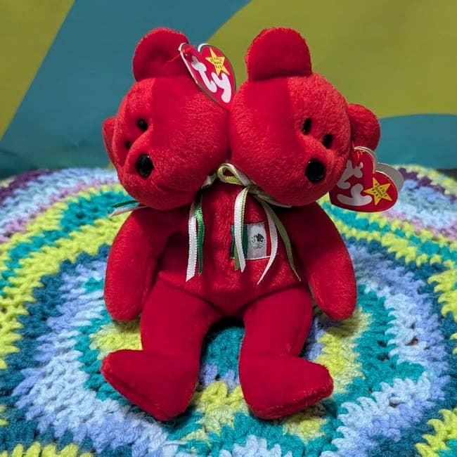 SpillProofLiquid - Wholesale Stuffed/Plush Toy - Kids & Baby - Handmade TY 2 Headed Polycephaly Beanie Baby Bears - Asstd16