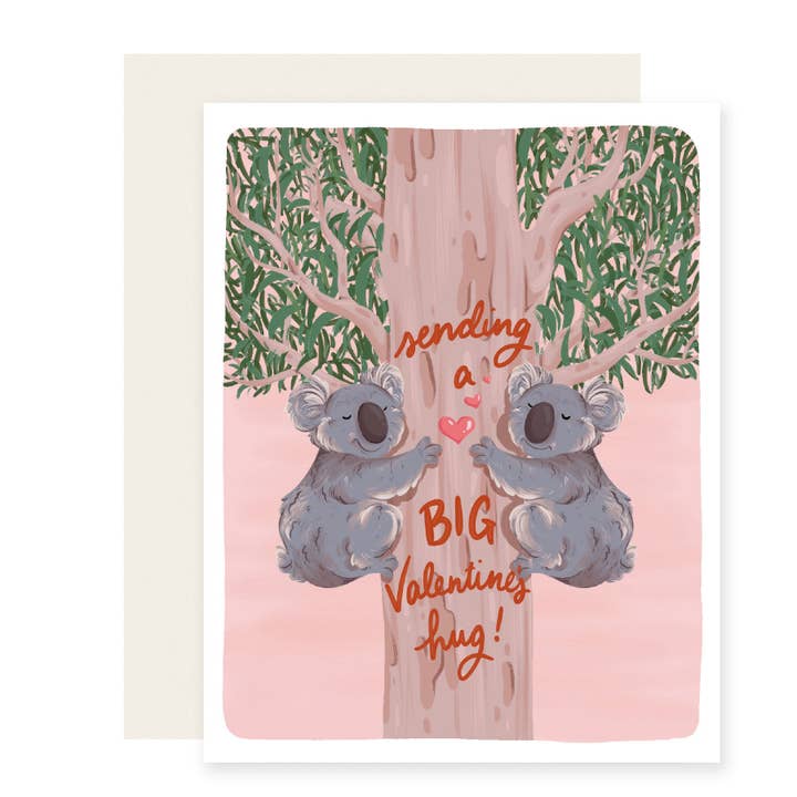 Koala Valentijnsknuffel | Valentijnsdag Dierenkaart voor wholesale door Slightly Stationery