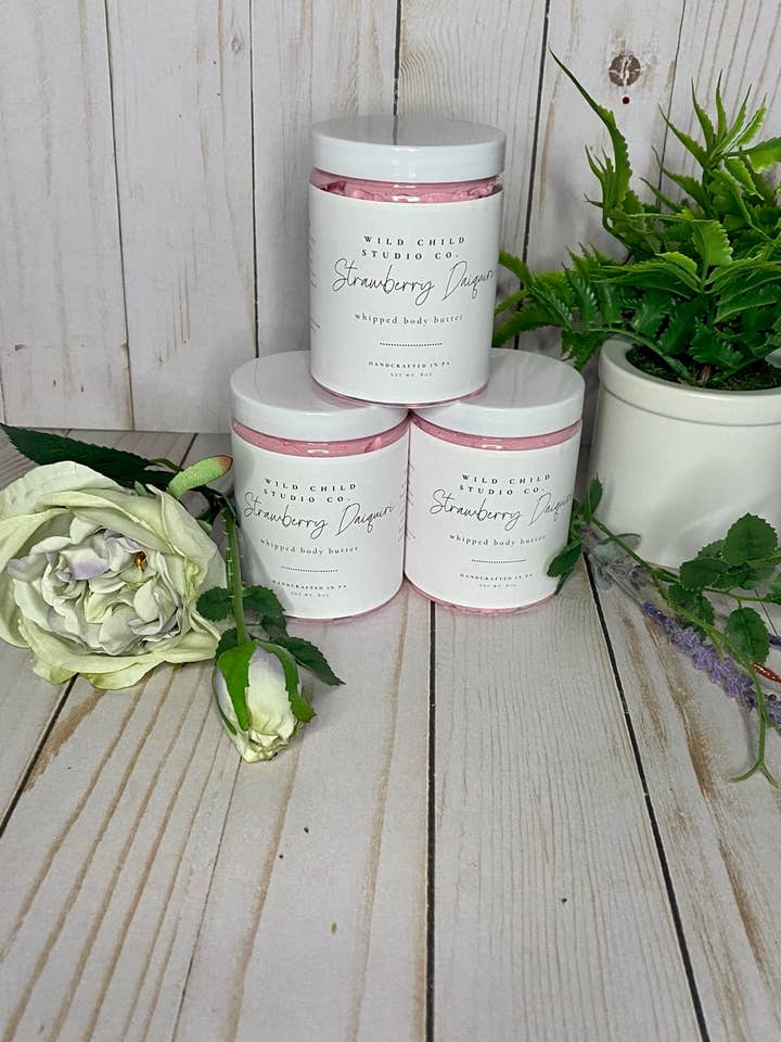 Strawberry Daiquiri Body Butter for wholesale by Wild Child Studio Co