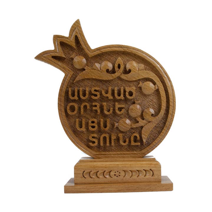 Wooden Pomegranate Desk Souvenir From Armenia for wholesale by Handcraftoria