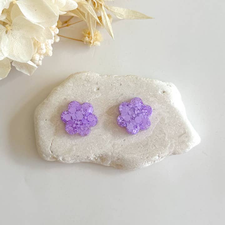 Pollie & Res - Wholesale Stud/post earrings - Flower Resin Studs3