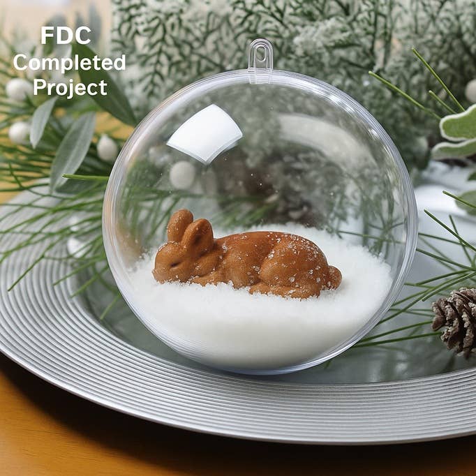 Factory Direct Craft - Vendita all'ingrosso Set di decorazioni  - Palla Ornamentale Riempibile in Acrilico Trasparente da 100 mm (3,93 pollici)1