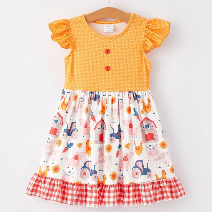 Farm Ruffle Girls Dress for wholesale by Grassy Creek Designs