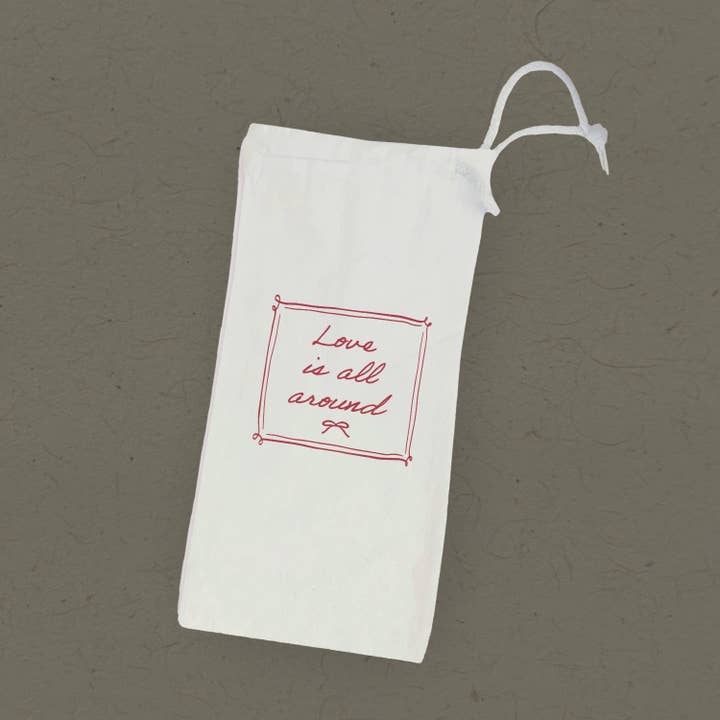 Love is All Around - Canvas Wine Bag for wholesale by Boheme Bliss