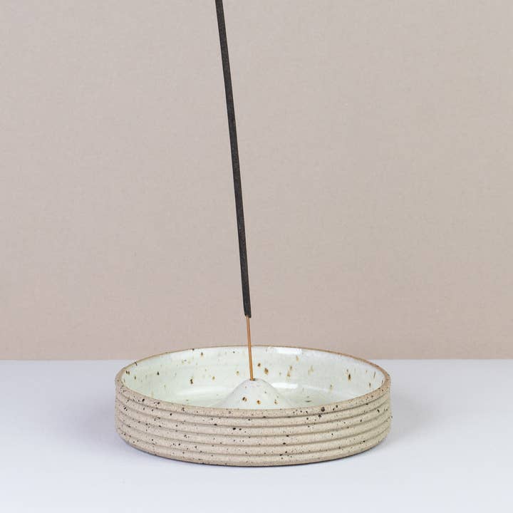 Ceramic Incense Holder – Fleck Raw & Off White - Handmade for wholesale by Silverceramics