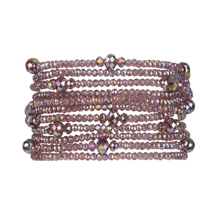 Monica 1" Hand Beaded Cut Crystal Cuff Bracelet for wholesale by MILLIANNA