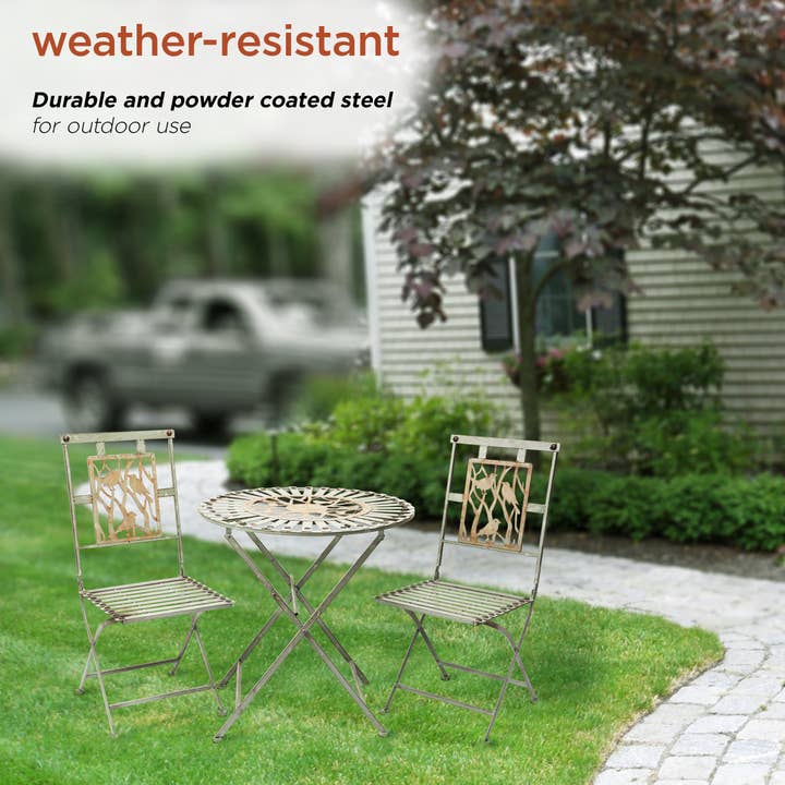 Alpine Corporation - Wholesale Patio Set - Alpine Corporation Birds on Branch Metal Bistro Set